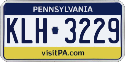 PA license plate KLH3229