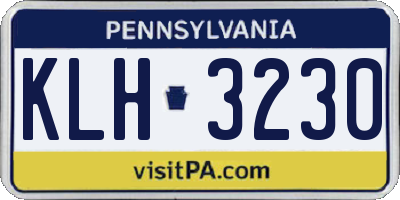 PA license plate KLH3230