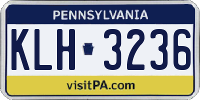 PA license plate KLH3236