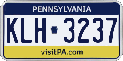PA license plate KLH3237