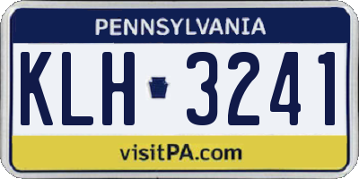 PA license plate KLH3241