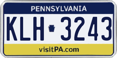 PA license plate KLH3243