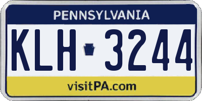 PA license plate KLH3244