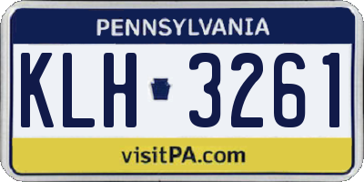 PA license plate KLH3261