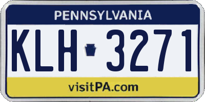 PA license plate KLH3271