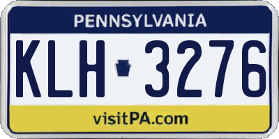 PA license plate KLH3276