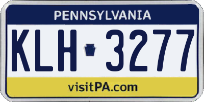 PA license plate KLH3277