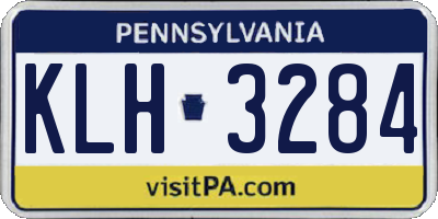 PA license plate KLH3284