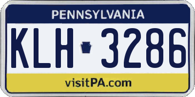 PA license plate KLH3286