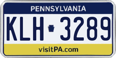 PA license plate KLH3289