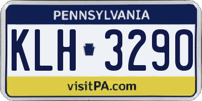 PA license plate KLH3290