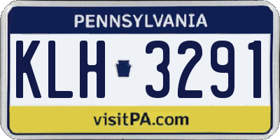 PA license plate KLH3291
