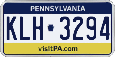 PA license plate KLH3294
