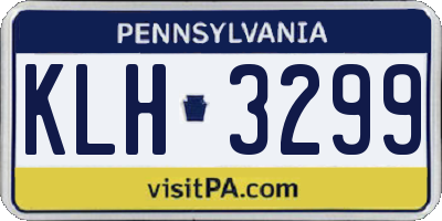 PA license plate KLH3299
