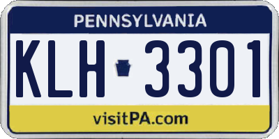 PA license plate KLH3301