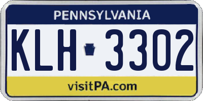 PA license plate KLH3302