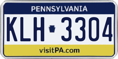 PA license plate KLH3304