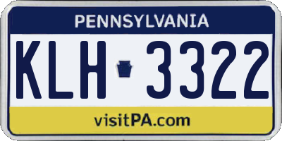 PA license plate KLH3322
