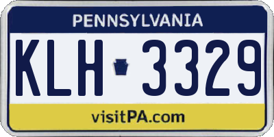 PA license plate KLH3329