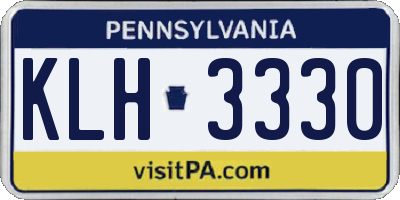 PA license plate KLH3330