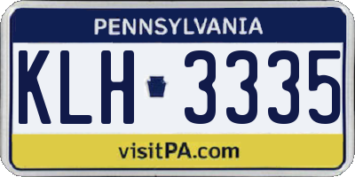 PA license plate KLH3335
