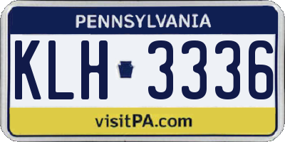 PA license plate KLH3336