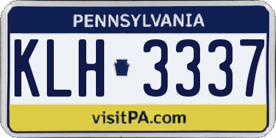 PA license plate KLH3337