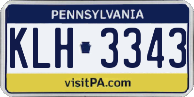 PA license plate KLH3343