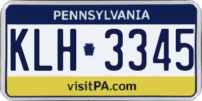 PA license plate KLH3345