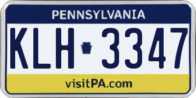 PA license plate KLH3347