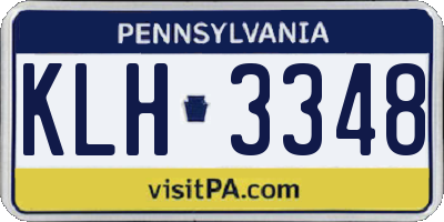 PA license plate KLH3348