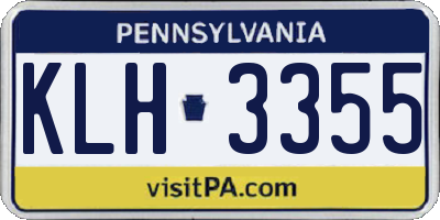 PA license plate KLH3355