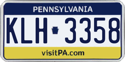 PA license plate KLH3358