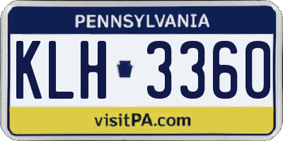 PA license plate KLH3360