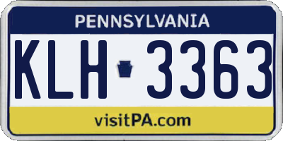PA license plate KLH3363