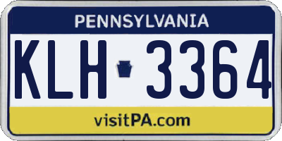 PA license plate KLH3364