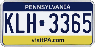 PA license plate KLH3365