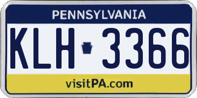 PA license plate KLH3366