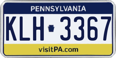 PA license plate KLH3367