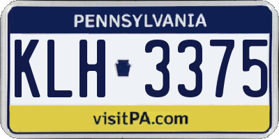 PA license plate KLH3375