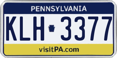 PA license plate KLH3377