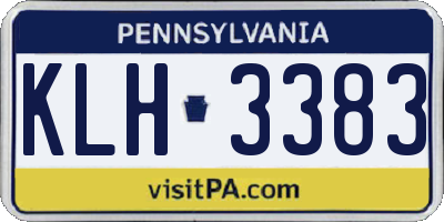 PA license plate KLH3383