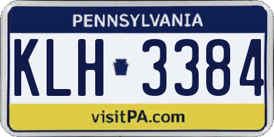 PA license plate KLH3384