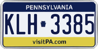 PA license plate KLH3385