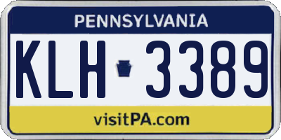 PA license plate KLH3389