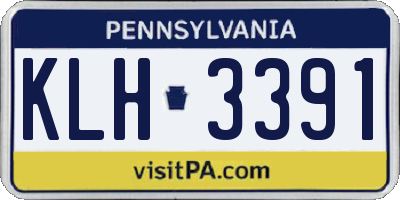 PA license plate KLH3391
