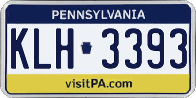 PA license plate KLH3393