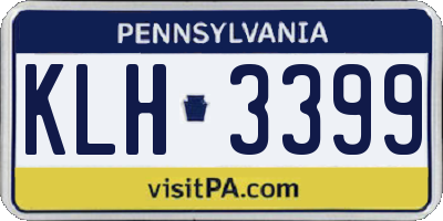 PA license plate KLH3399