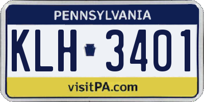 PA license plate KLH3401