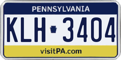 PA license plate KLH3404